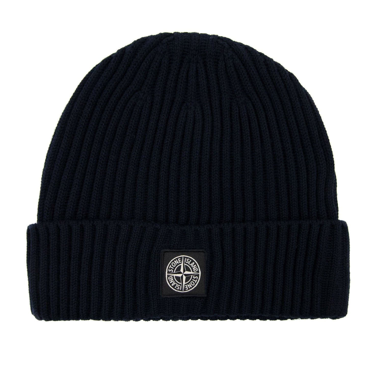 Stone Island Junior N07a5 Logo Knitted Hat Navy V0020