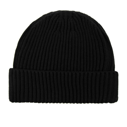 Stone Island Junior N07a5 Logo Knitted Hat Black V0029