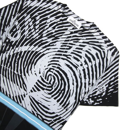 Stone Island Junior 21052 Finger Scan Three T Shirt Black V0029