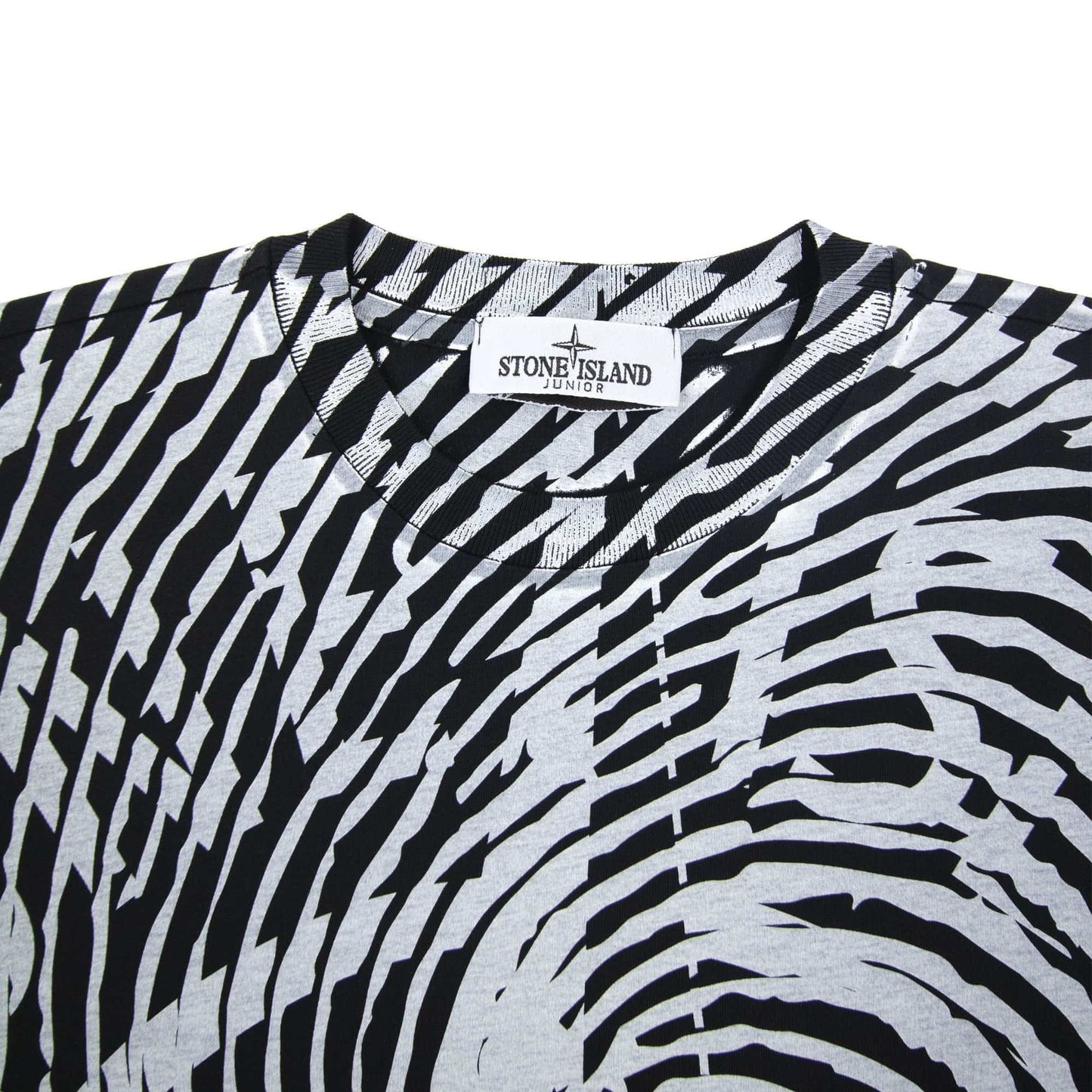 Stone Island Junior 21052 Finger Scan Three T Shirt Black V0029