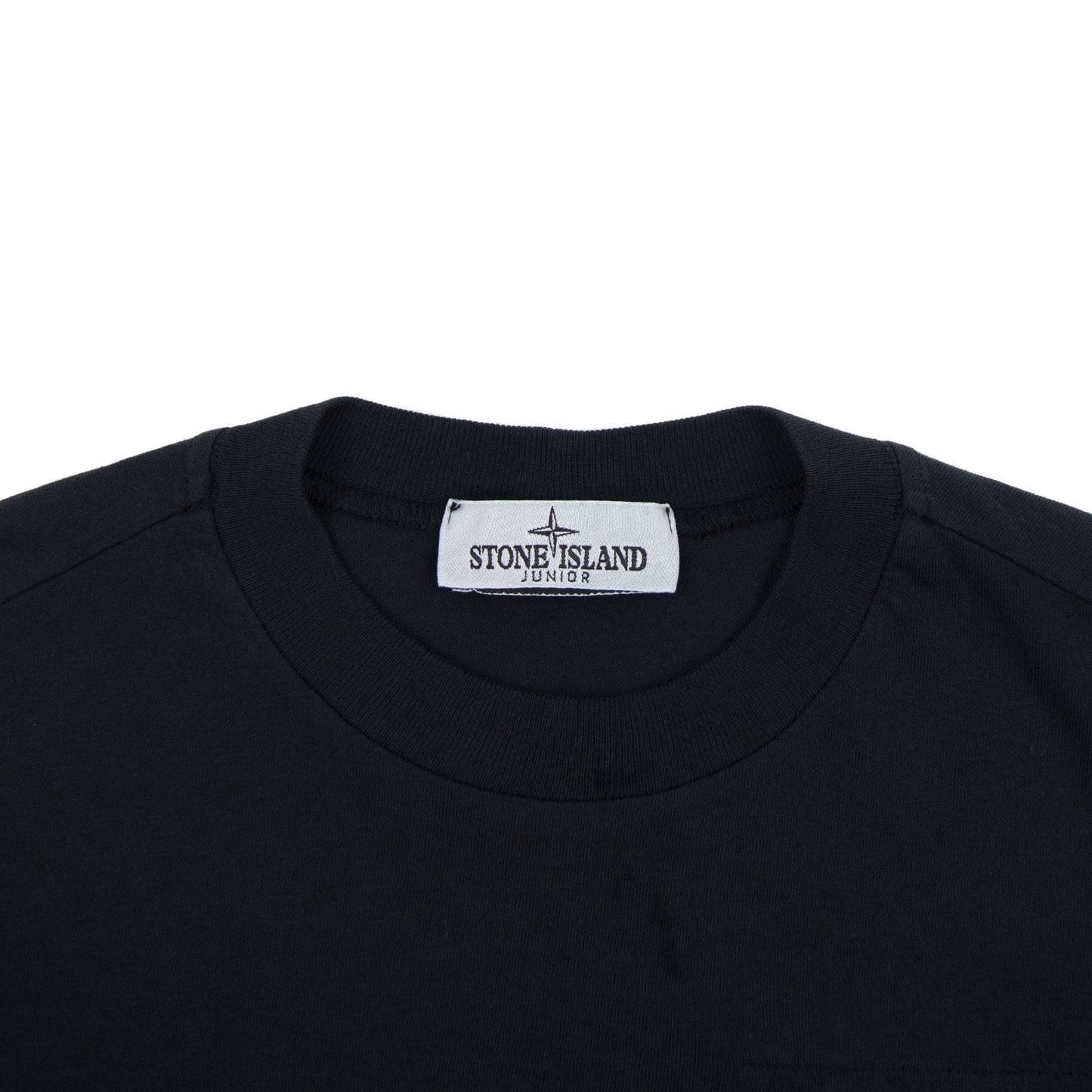 Stone Island Junior 20347 Pocket Logo Long Sleeve T Shirt Navy V0020