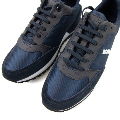 Hugo Boss Parkour Raised Logo Trainer Dark Blue