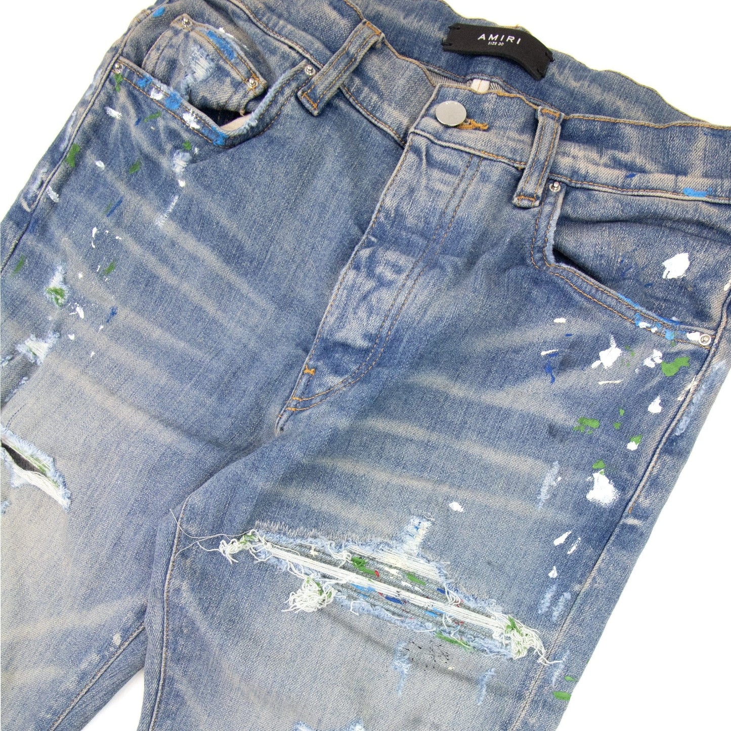Amiri Paint Splatter Mx1 Jean Clay Indigo IO2