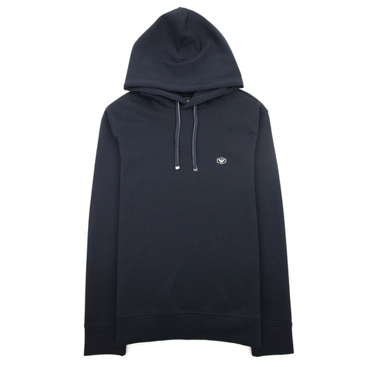 Emporio Armani Hooded Sweatshirt With Micro Logo Patch Navy