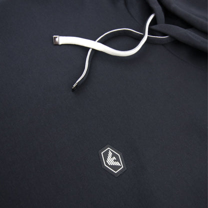 Emporio Armani Hooded Sweatshirt With Micro Logo Patch Navy