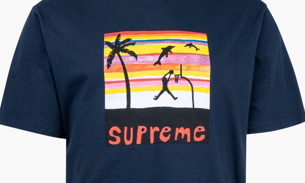 SUPREME DUNK TEE NAVY