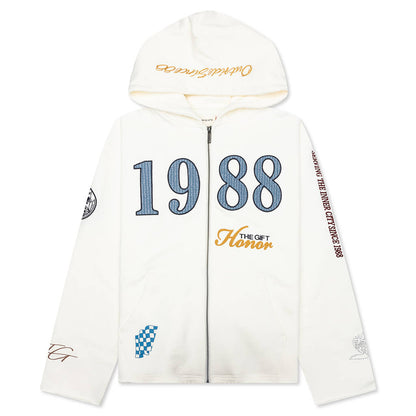 1988 Full Zip Hoodie - White
