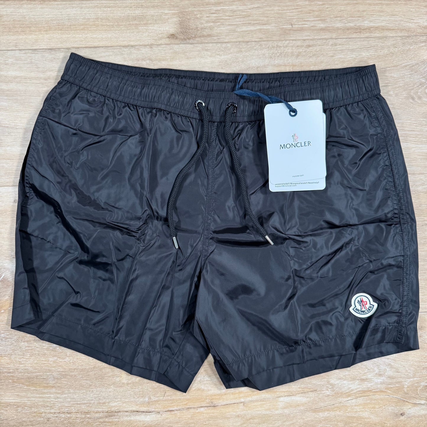 Moncler Logo Patch Swim Shorts in Black