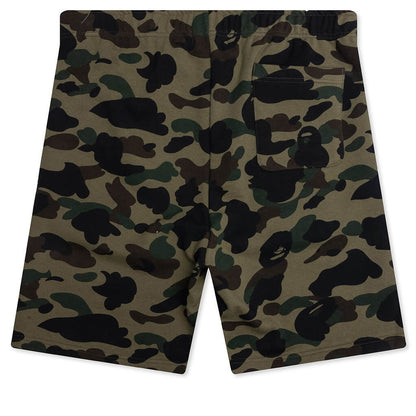 1ST Camo Shark Regular Fit Sweat Shorts - Green