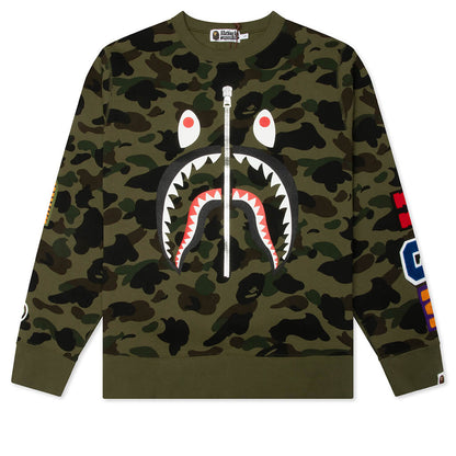 1st Camo Shark Crewneck Sweatshirt - Green