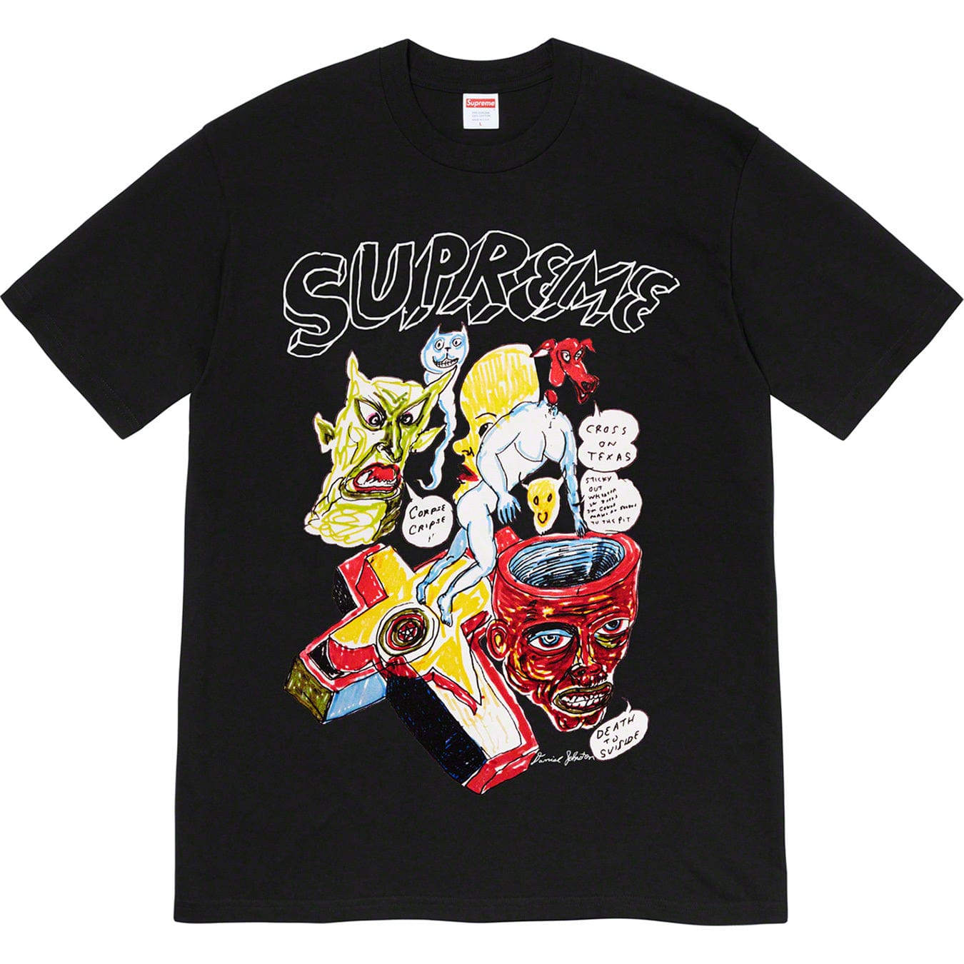 SUPREME DANIEL JOHNSTON TEE BLACK
