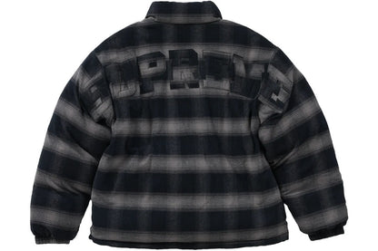 SUPREME FLANNEL REVERSIBLE PUFFER JACKET BLACK