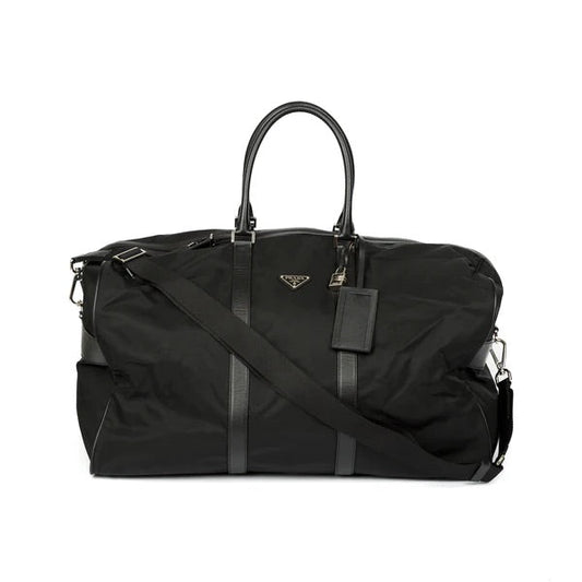 PRADA RE-NYLON DUFFLE BAG WITH LOCK BLACK