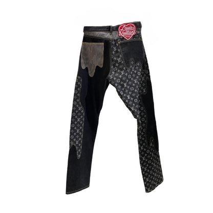 LOUIS VUITTON X NIGO MONOGRAM CRAZY DENIM PANTS BLACK