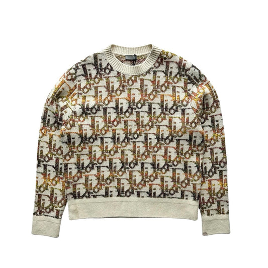 DIOR OBLIQUE KNIT CREWNECK BEIGE