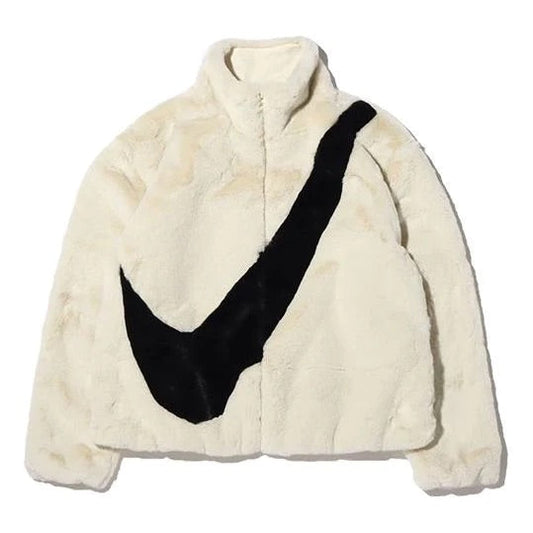NIKE OVERSIZED SWOOSH LOGO JACKET FOSSIL (W)