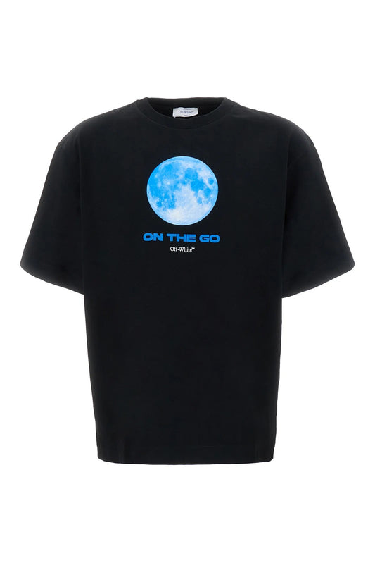 OFF WHITE MOON PRINT T-SHIRT BLUE