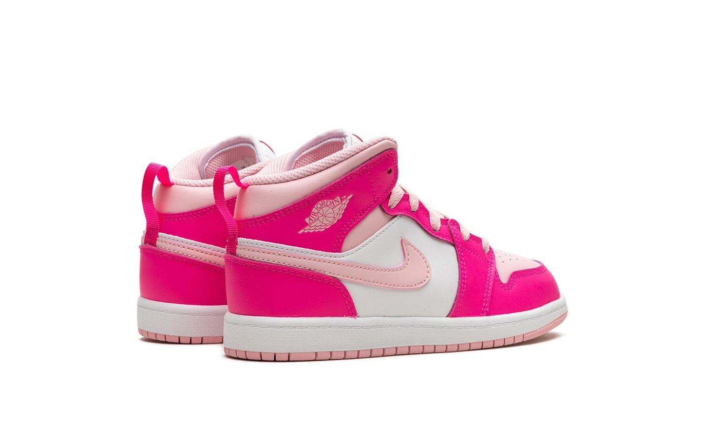 JORDAN 1 MID WHITE FIERCE PINK (PS)