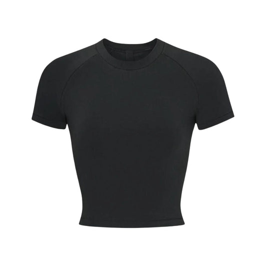 SKIMS NEW VINTAGE CROPPED RAGLAN T-SHIRT ONYX