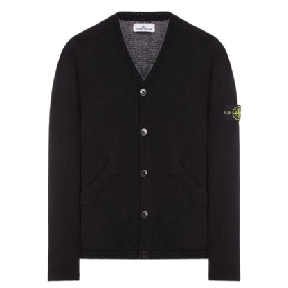 STONE ISLAND KNIT CARDIGAN BLACK