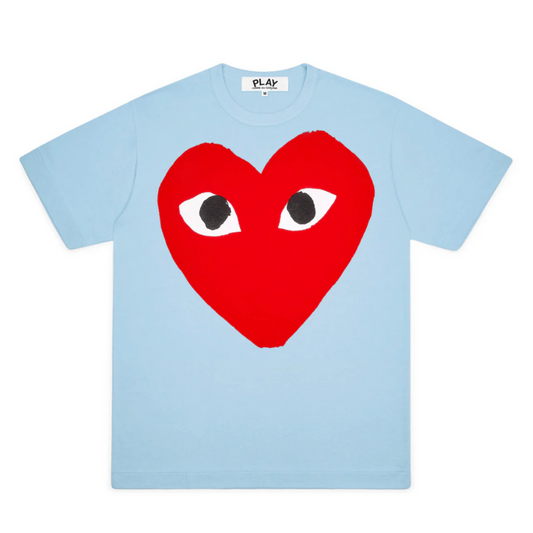 COMME DES GARÇON PLAY BIG HEART LOGO T-SHIRT BLUE