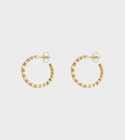 Ottilia Hoops 18K Gold Pleating