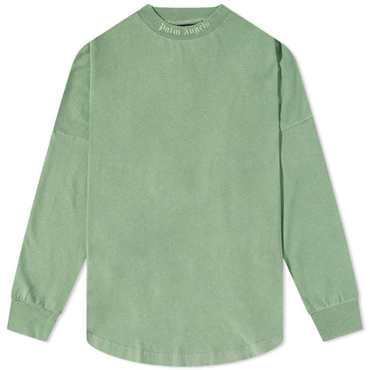 PALM ANGELS CLASSIC LOGO LONG SLEEVE WASHED GREEN