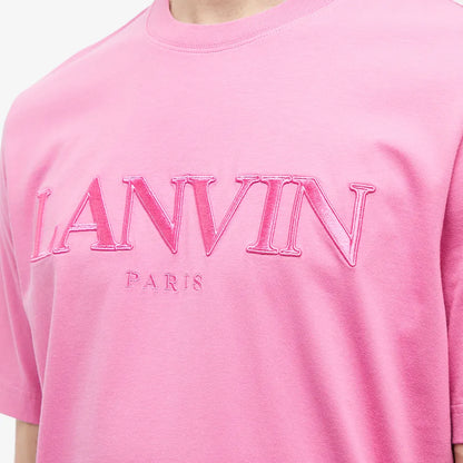 Lanvin Pink Embroidered Logo T-Shirt