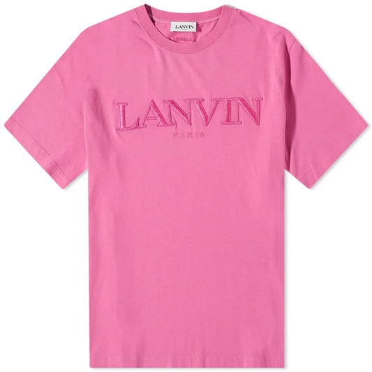 Lanvin Pink Embroidered Logo T-Shirt
