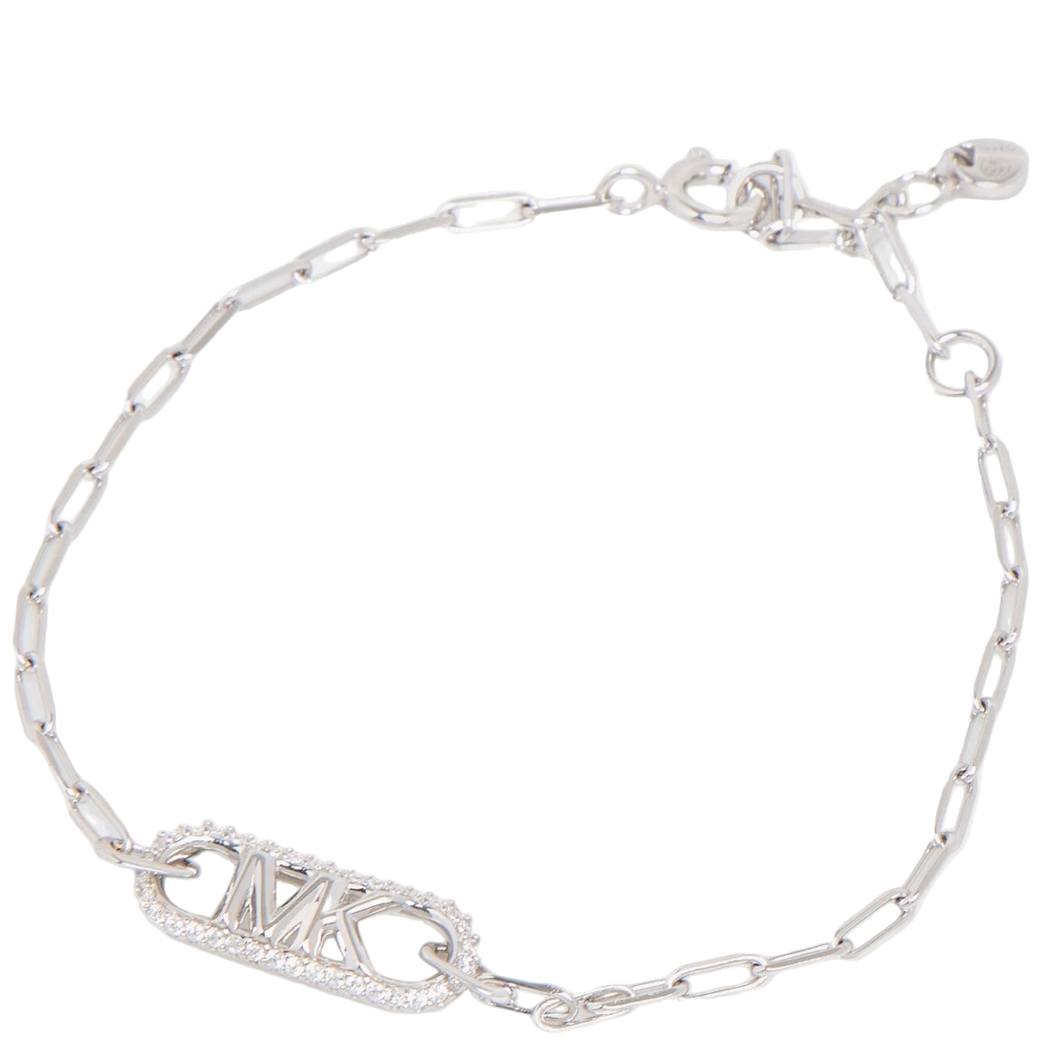 Michael Kors Silver Tone Embellished Logo Bracelet