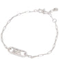 Michael Kors Silver Tone Embellished Logo Bracelet