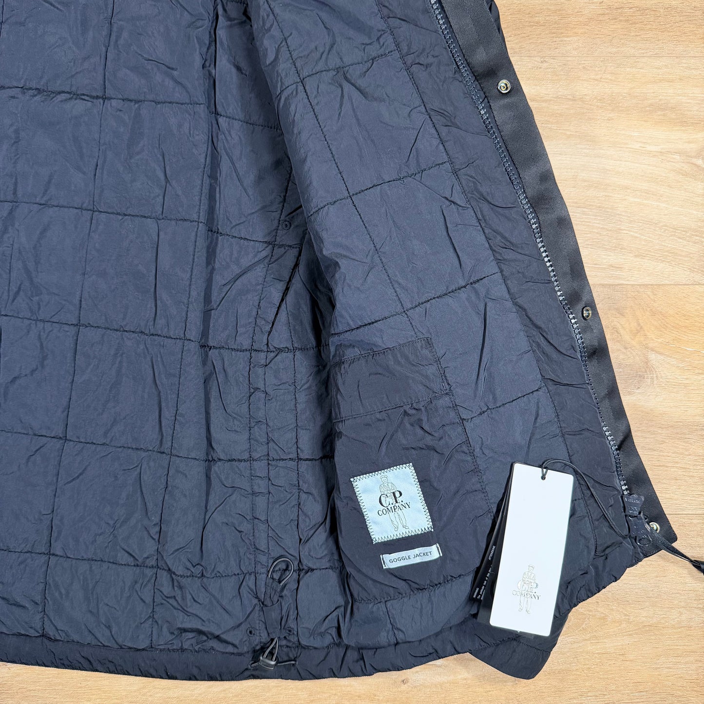 C.P. Company Chrome-R Padded Goggle Jacket in Navy