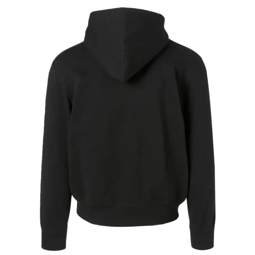 COMME DES GARÇONS PLAY DOUBLE HEART EMBLEM ZIP UP HOODIE BLACK