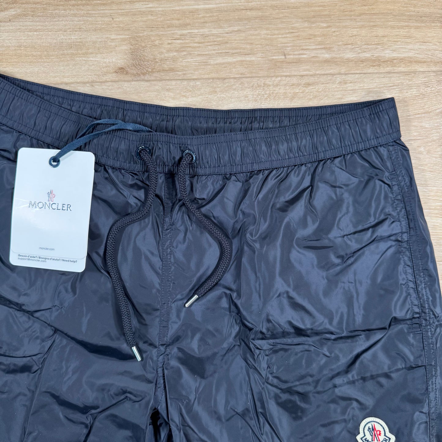 Moncler Logo Patch Swim Shorts in Night Blue