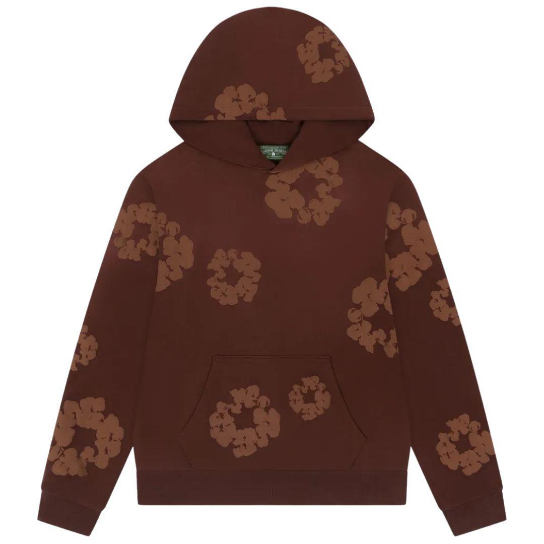 DENIM TEARS MONOCHROME COTTON WREATH HOODIE BROWN