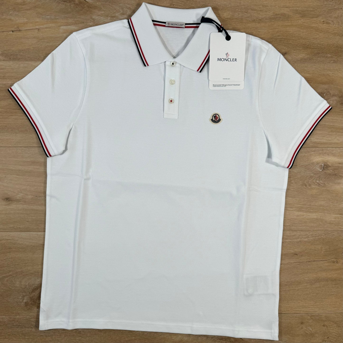 Moncler Logo Patch Polo Shirt in White