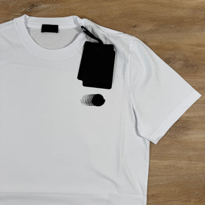 Moncler Faded Logo Motif Cotton T-Shirt in White