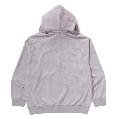 BAPE SOLID CAMO JACQUARD ONE POINT ZIP UP HOODIE GREY