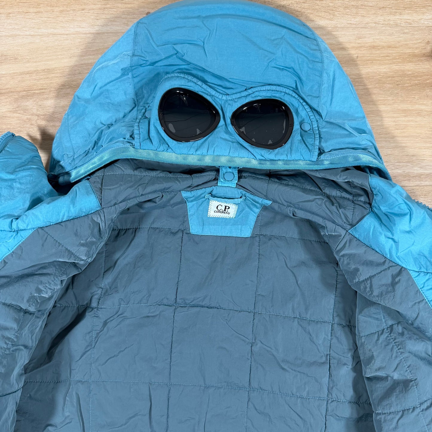 C.P. Company Chrome-R Padded Goggle Jacket in Aegean Blue