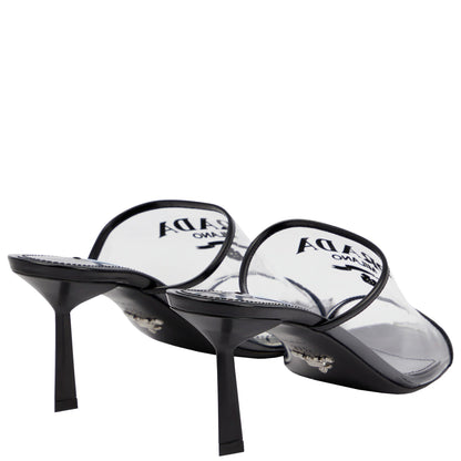Womens Prada Logo PVC Heels