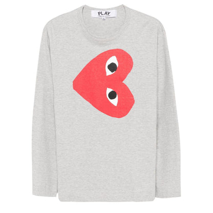 COMME DES GARÇONS PLAY SIDEWAYS HEART LONGSLEEVE GREY