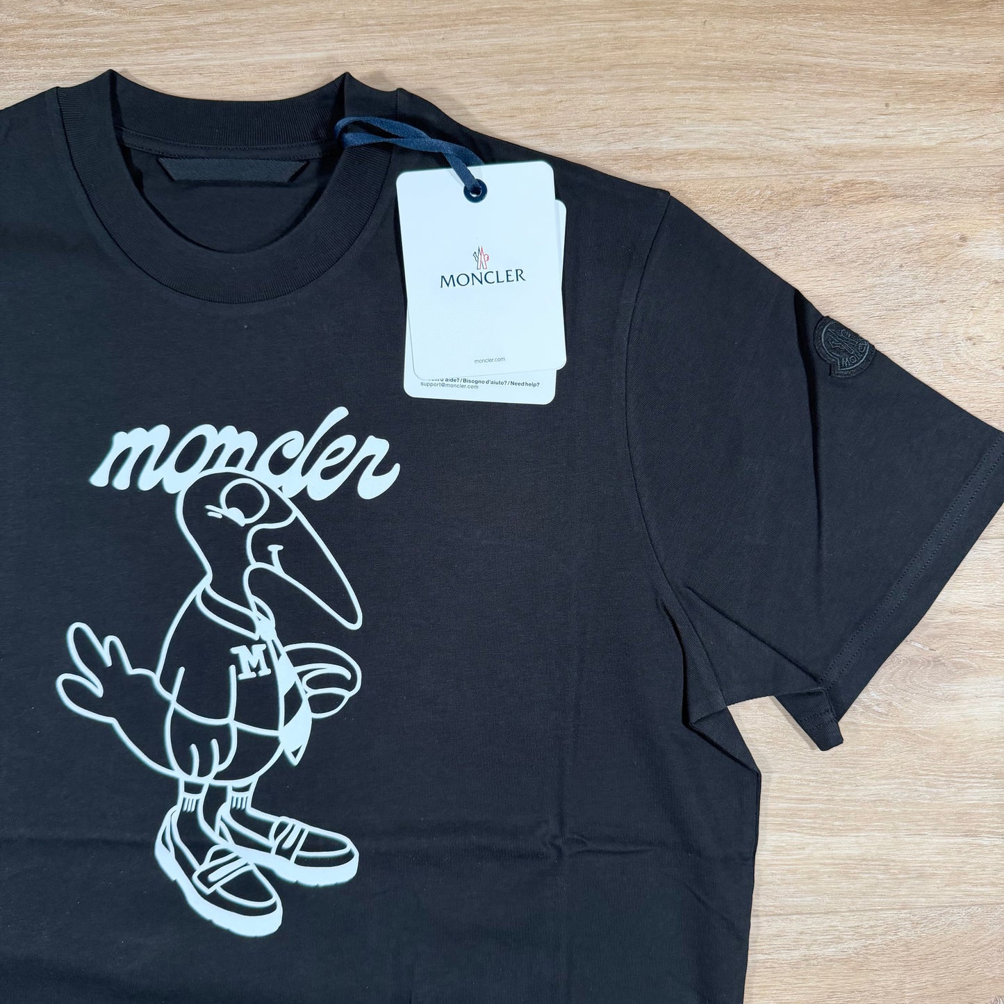 Moncler Mascot Logo Cotton T-Shirt in Black