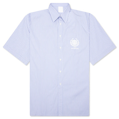 Crest Logo Stripe Shirt - Light Blue