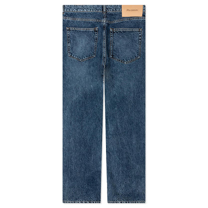 5 Pocket Straight Leg Trousers - Mid Blue