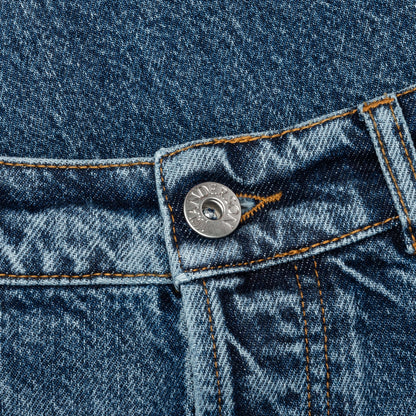5 Pocket Straight Leg Trousers - Mid Blue