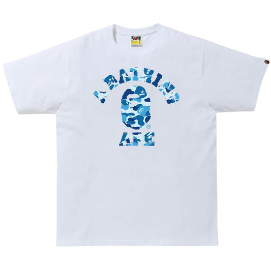 BAPE ABC CAMO COLLEGE T-SHIRT WHITE/BLUE