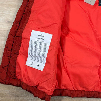 Stone Island Nylon Metal Down Vest in Scarlet Red
