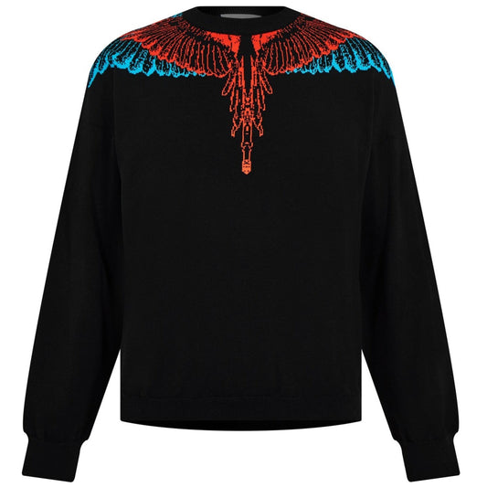 Marcelo Burlon Black Wings Knitted Sweatshirt