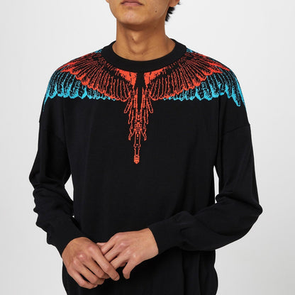 Marcelo Burlon Black Wings Knitted Sweatshirt