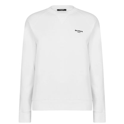 Balmain White Small Logo Sweatshirt